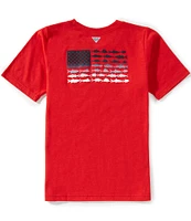 Columbia Little/Big Boys 4-18 Short Sleeve PFG™ Elements Fish Flag Graphic T-Shirt