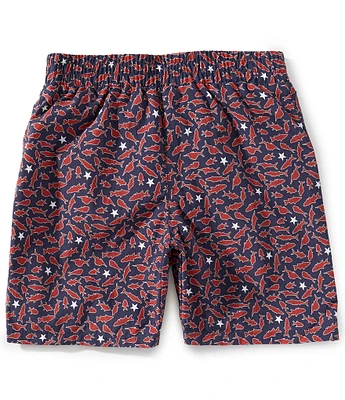 Columbia Little/Big Boys 4-18 Super Backcast Fish Print Shorts