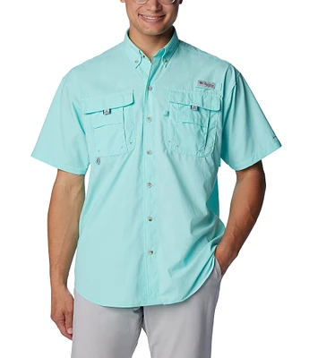 Columbia PFG Bahama II Relaxed Fit Solid Short Sleeve Woven Shirt