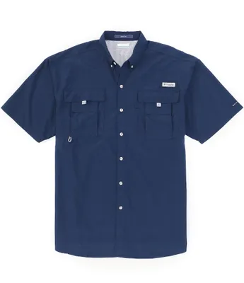 Columbia PFG Big & Tall Bahama II Solid Short-Sleeve Woven Shirt