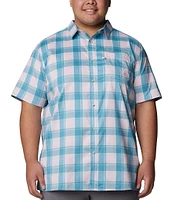 Columbia PFG Big & Tall Super Slack Tide™ Short Sleeve Camp Canyon Ombre Check Shirt