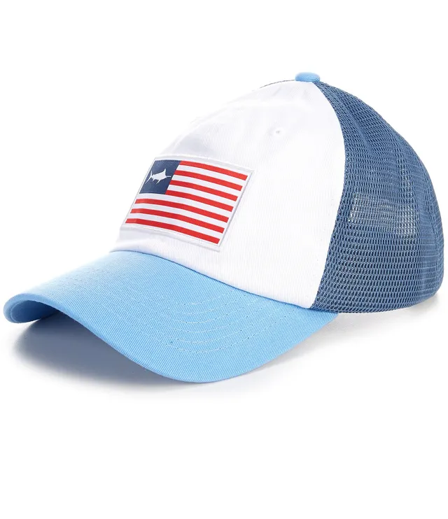 Men's Columbia White Nebraska Huskers PFG Tonal Fish Flag Flex Hat