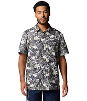 Columbia PFG Super Slack Tide Short-Sleeve Tropical Printed Woven Camp Shirt