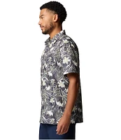 Columbia PFG Super Slack Tide Short-Sleeve Tropical Printed Woven Camp Shirt