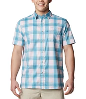 Columbia Super Slack Tide™ Short Sleeve Ombre Checked Woven Camp Shirt