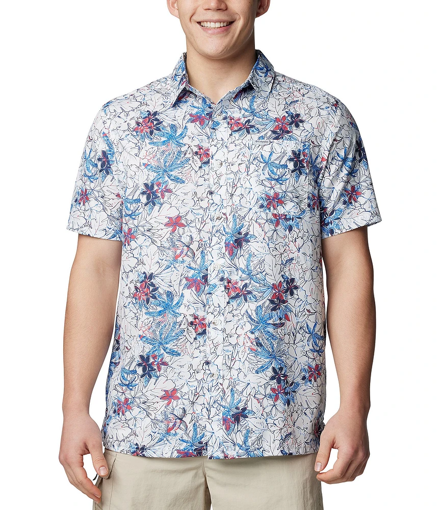 Columbia Super Slack Tide™ Short Sleeve Tropical Printed Woven Camp Shirt