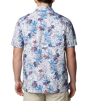 Columbia Super Slack Tide™ Short Sleeve Tropical Printed Woven Camp Shirt