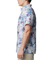 Columbia Super Slack Tide™ Short Sleeve Tropical Printed Woven Camp Shirt