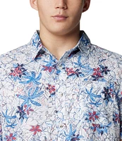 Columbia Super Slack Tide™ Short Sleeve Tropical Printed Woven Camp Shirt