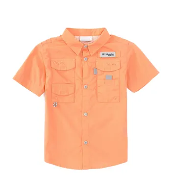 Columbia Little Boys 2T-4T Short-Sleeve Stretch Poplin Bonehead Fish Mesh Vented Fishing Shirt