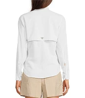 Columbia Womens Tamiami II Long Sleeve Woven Point Collar Roll-Tab Sleeves Button Front Shirt