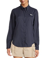 Columbia Womens Tamiami II Long Sleeve Woven Point Collar Roll-Tab Sleeves Button Front Shirt