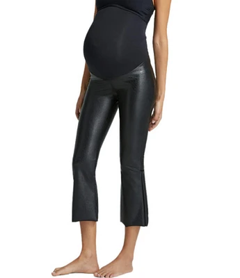 Commando Faux Leather Maternity Cropped Flare Pant