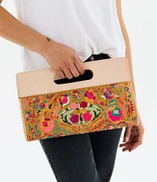 Consuela Bronzer Floral Top Handle Super Clutch