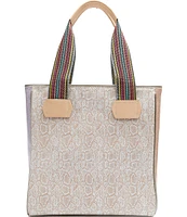 Consuela Clay Classic Embossed Snake Print Tote Bag