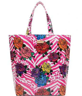 Consuela Frutti Grab-n-go Floral and Pink Zebra Print Basic Tote Bag