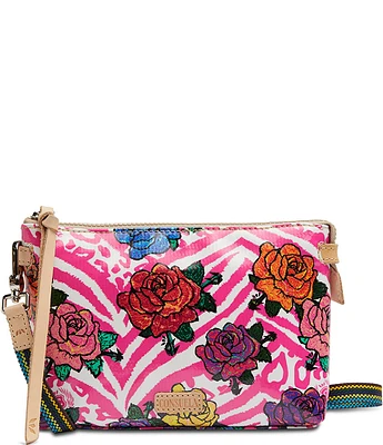 Consuela Frutti Midtown Floral and Bright Zebra Print Crossbody Bag