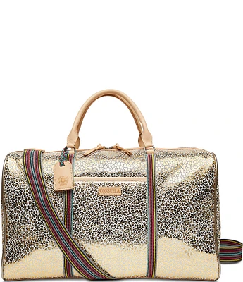 Consuela Metallic Gold Jag Print Kit Weekender Duffle Bag