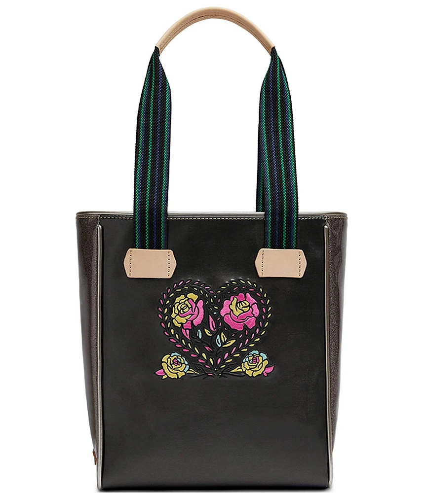 Consuela Marta Chica Floral Heart Embroidered Tote Bag