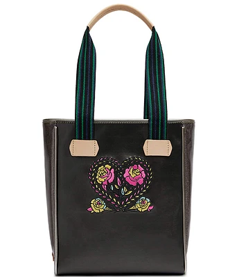 Consuela Marta Chica Floral Heart Embroidered Tote Bag