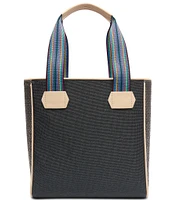 Consuela Rae Embroidered Diamond Pattern Classic Tote Bag