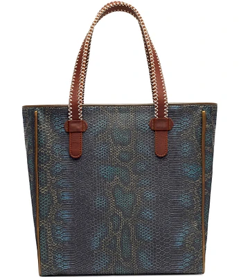 Consuela Rattler Embossed Snake Print Classic Tote Bag