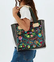 Consuela Rita Classic Neon Embroidered Tote Bag