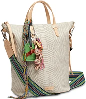 Consuela Thunderbird Snake Print Embossed Sling Crossbody Tote Bag