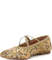 Copper Key Alette Jacquard Print Cross Strap Ballet Flats