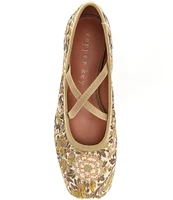 Copper Key Alette Jacquard Print Cross Strap Ballet Flats