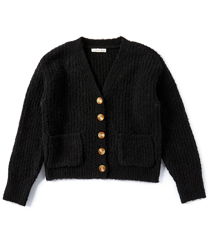 Copper Key Big Girl 7-16 Cable Knit Cardigan