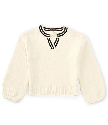 Copper Key Big Girls Split Neck Sweater