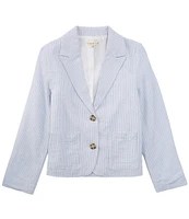 Copper Key Big Girl 7-16 Stripe Notch Collar Long Sleeve Blazer