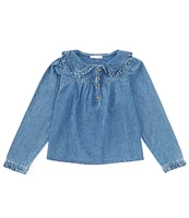 Copper Key Big Girls 7-16 Denim Baby Doll Top