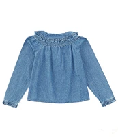 Copper Key Big Girls 7-16 Denim Baby Doll Top