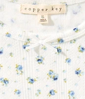 Copper Key Big Girls Ditsy Floral Pointelle Short Sleeve T-Shirt