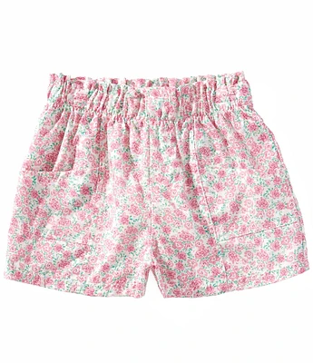 Copper Key Big Girls Ditsy Floral Printed Paper Bag Shorts