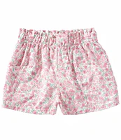 Copper Key Big Girls Ditsy Floral Printed Paper Bag Shorts
