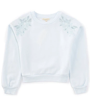 Copper Key Big Girls 7-16 Embroidered Flowers Fleece Pullover