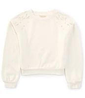 Copper Key Big Girls 7-16 Embroidered Flowers Fleece Pullover