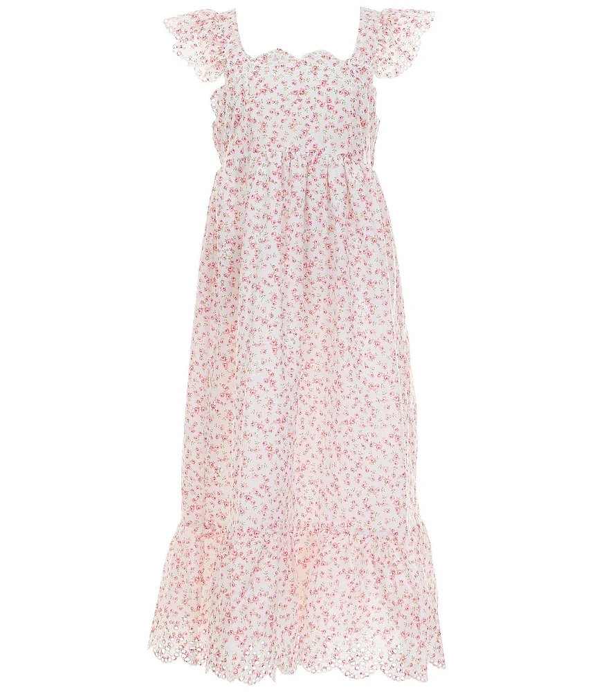 Copper Key Big Girls 7-16 Eyelet Floral Midi Dress