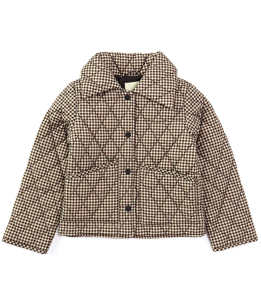 Copper Key Big Girls 7-16 Gingham Collared Puffer Jacket