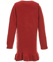 Copper Key Big Girls 7-16 Long Sleeve Cable Knit Ruffle Dress