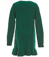 Copper Key Big Girls 7-16 Long Sleeve Cable Knit Ruffle Dress