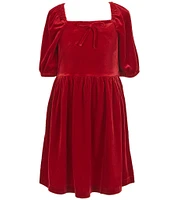 Copper Key Big Girls 7-16 Margo Velvet Puff Sleeve Dress