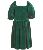 Copper Key Big Girls 7-16 Margo Velvet Puff Sleeve Dress