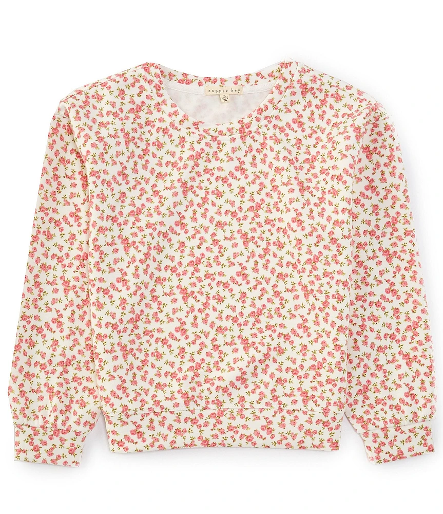 Copper Key Big Girls 7-16 Micro Floral Lounge Life Sweatshirt