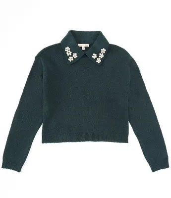 Copper Key Big Girls 7-16 Pearl Collar Sweater