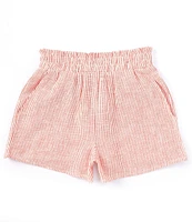 Copper Key Big Girls 7-16 Pull On Striped Linen Shorts