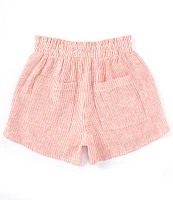 Copper Key Big Girls 7-16 Pull On Striped Linen Shorts